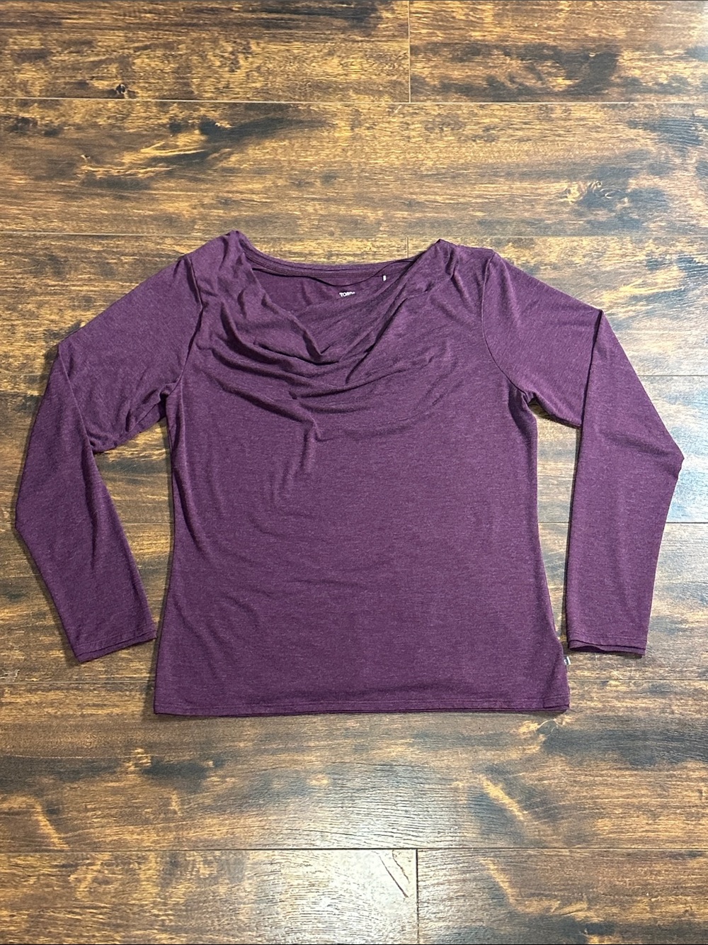 💜 Toad&Co Revery Cowl Neck Top Heather Plum Modal Blend Large ✨